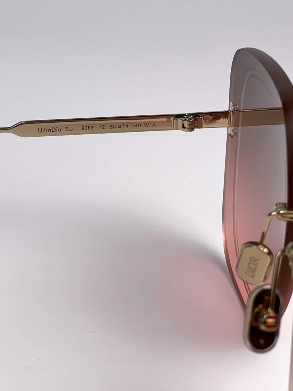 DIOR ULTRADIOR SU B0F2 PINK GOLD SQUARE OVERSIZED SUNGLASSES
